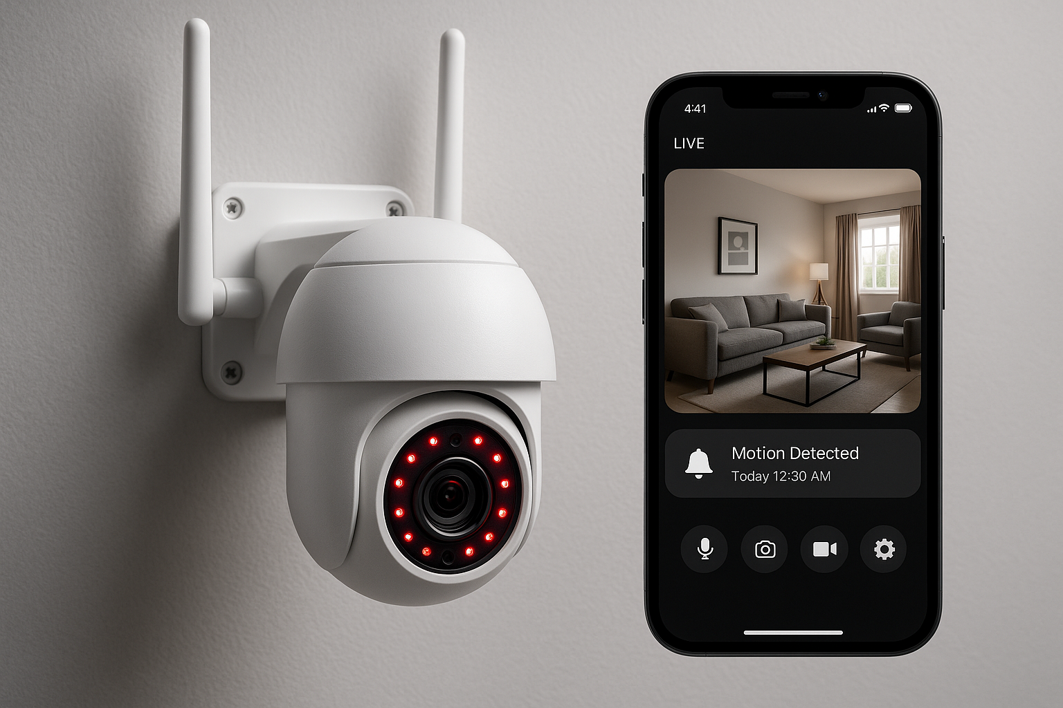 camara  de seguridad wifi con vision nocturna y control desde movil