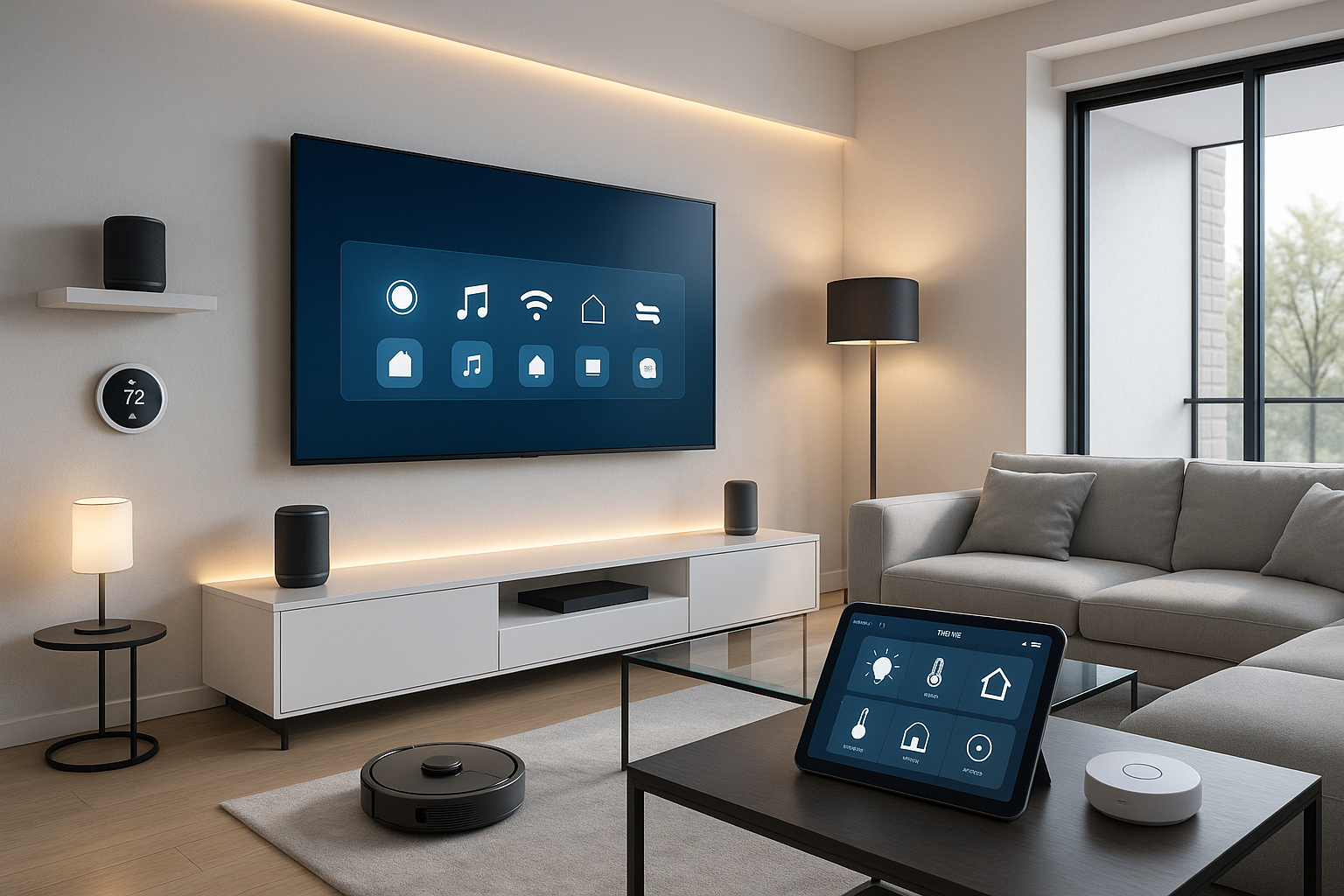 sala moderna con gadgets INTELIGENTES